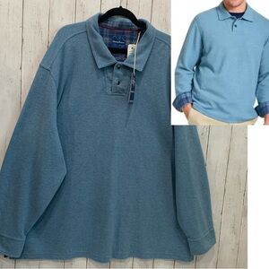 $138 Tommy Bahama® Men's Las Arias Polo Shirt, CORFU BLUE HEATHER 3XLB NWT
